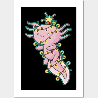 Christmas Axolotl Posters and Art